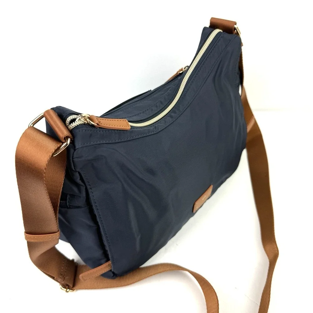 Nordace Siena Hobo Crossbody Bag Navy BLUE Sand RFID Travel Purse Brand New